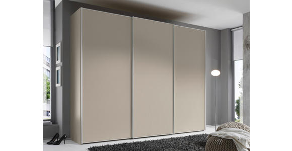 SCHWEBETÜRENSCHRANK  in Sandfarben  - Sandfarben/Alufarben, Design, Holzwerkstoff/Metall (280/222/68cm) - Moderano