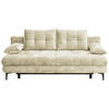 SCHLAFSOFA Chenille Creme  - Creme/Schwarz, KONVENTIONELL, Textil/Metall (203/94/96cm) - Carryhome