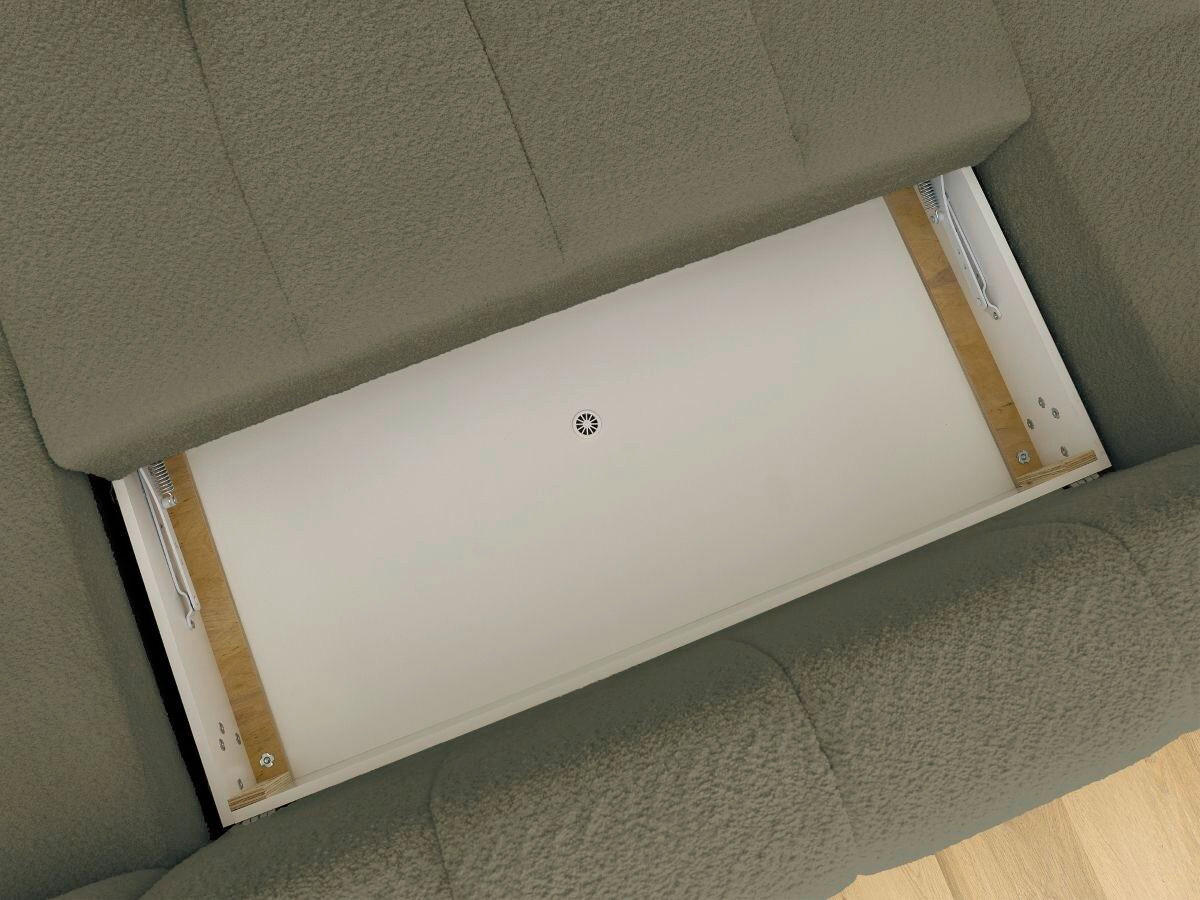 WOHNLANDSCHAFT  FUJI  Grün Bouclé  - Schwarz/Grün, MODERN, Kunststoff/Textil (204/377/160cm)