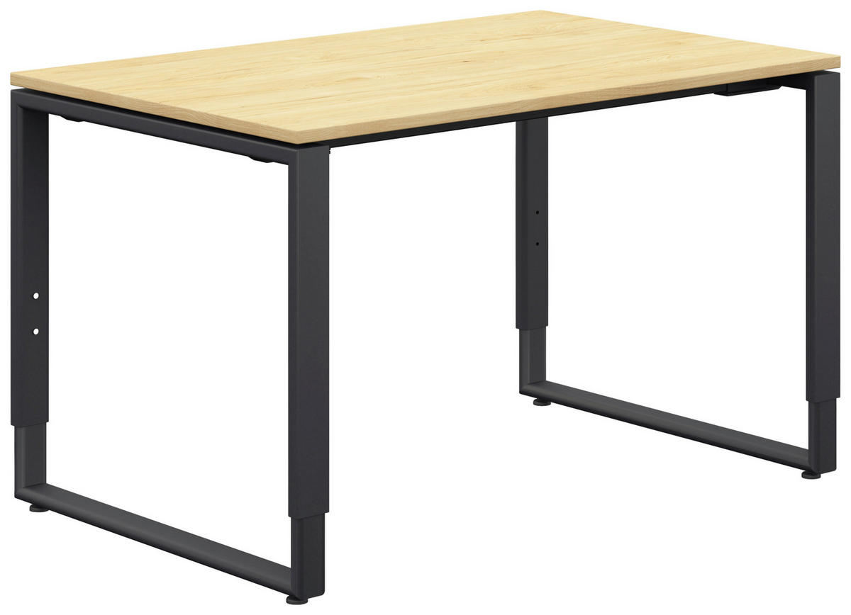 SCHREIBTISCH 120/80/68-82 cm  in Anthrazit, Hickory  - Anthrazit/Hickory, Design, Holzwerkstoff/Metall (120/80/68-82cm) - Moderano