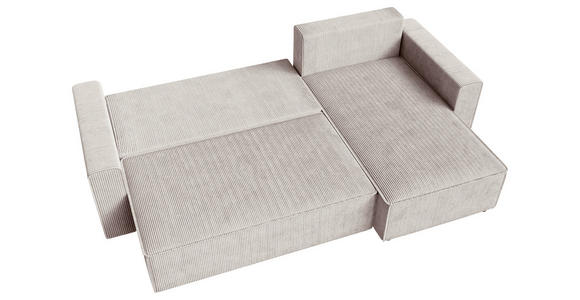 ECKSOFA  in Cord Naturfarben  - Schwarz/Naturfarben, KONVENTIONELL, Kunststoff/Textil (241/138cm) - Carryhome