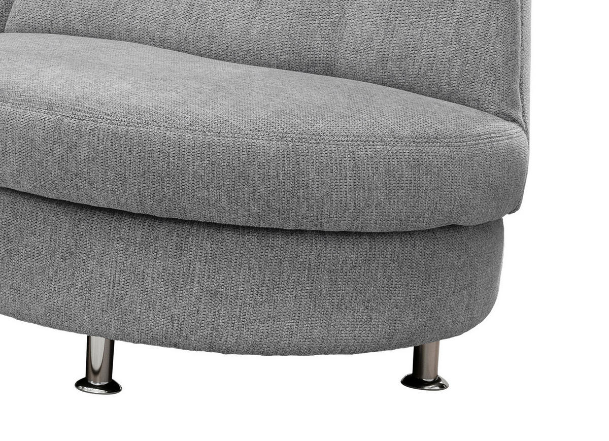 ECKSOFA Silberfarben Chenille  - Chromfarben/Silberfarben, MODERN, Textil/Metall (275/236cm) - Livetastic