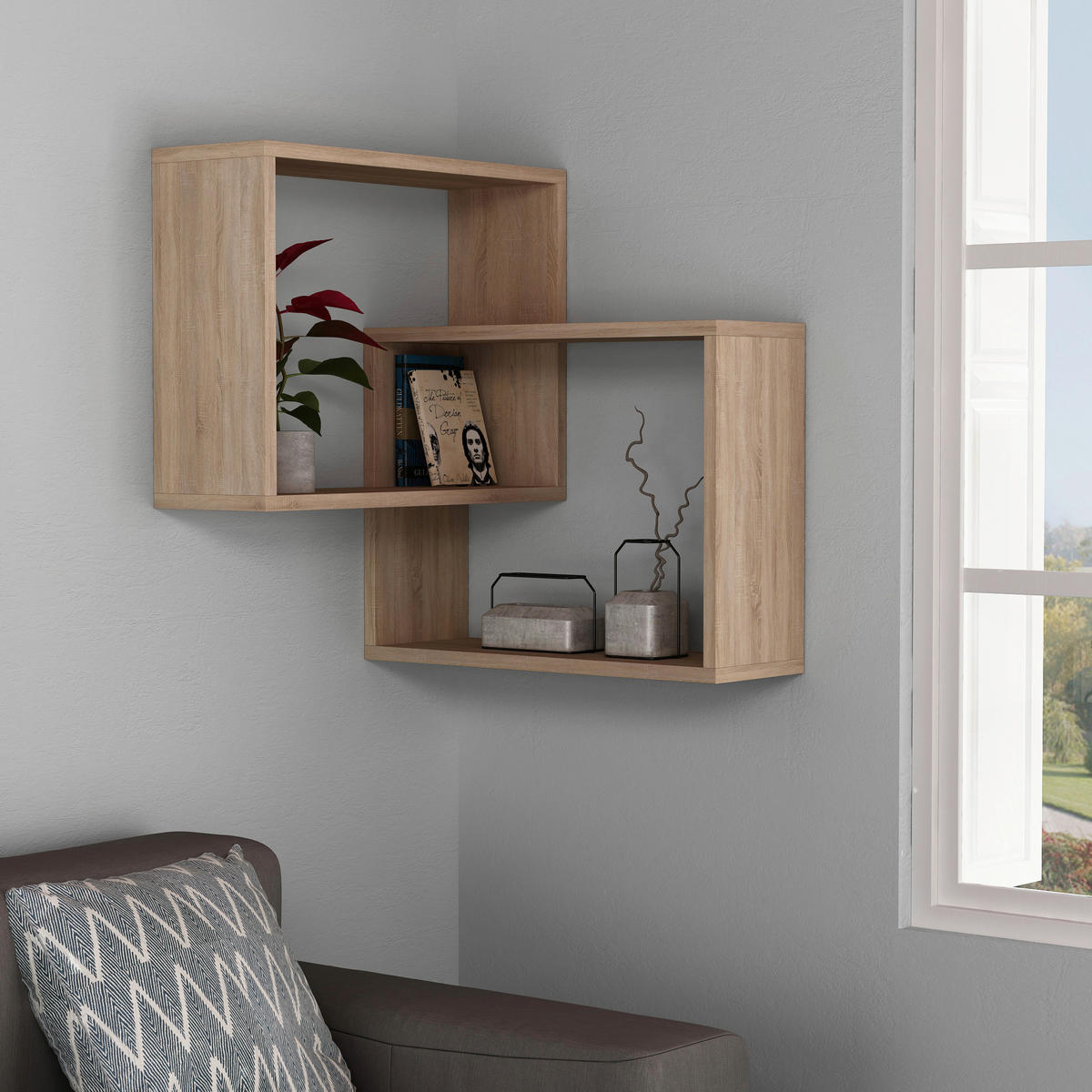 WANDBOARD in 60/68/20 cm Eichefarben  - Eichefarben, Design, Holzwerkstoff (60/68/20cm) - Livetastic