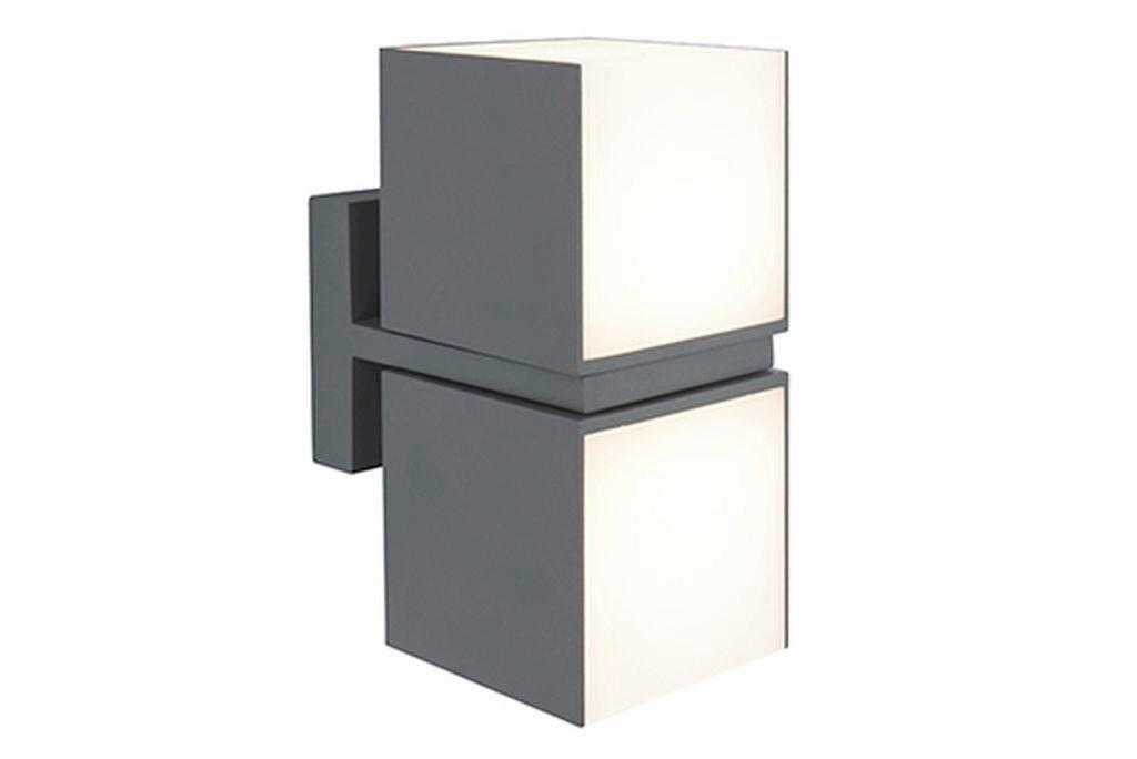 AUßENLEUCHTE Cuba 14.7/10/21.3 cm  - Dunkelgrau, Basics, Kunststoff/Metall (14.7/10/21.3cm)