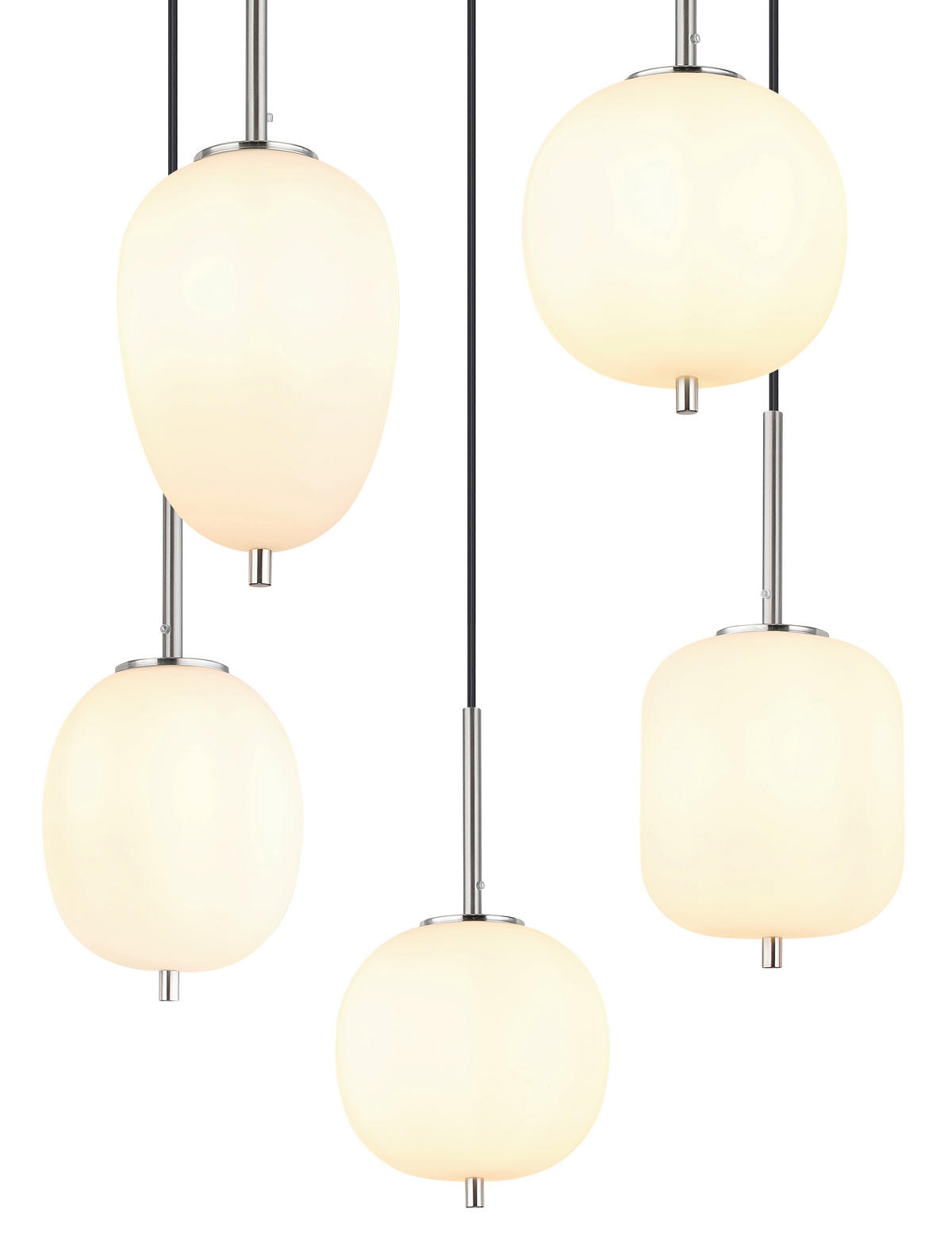 HÄNGELEUCHTE 57,5/150 cm    - Opal/Nickelfarben, Basics, Glas/Metall (57,5/150cm) - Globo
