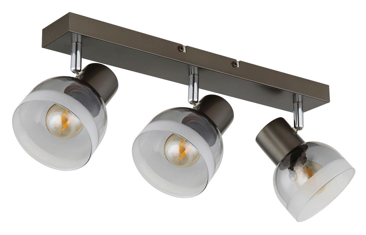 STRAHLER Kairo 41/10/14 cm  - Chromfarben/Weiß, Design, Glas/Metall (41/10/14cm) - Globo