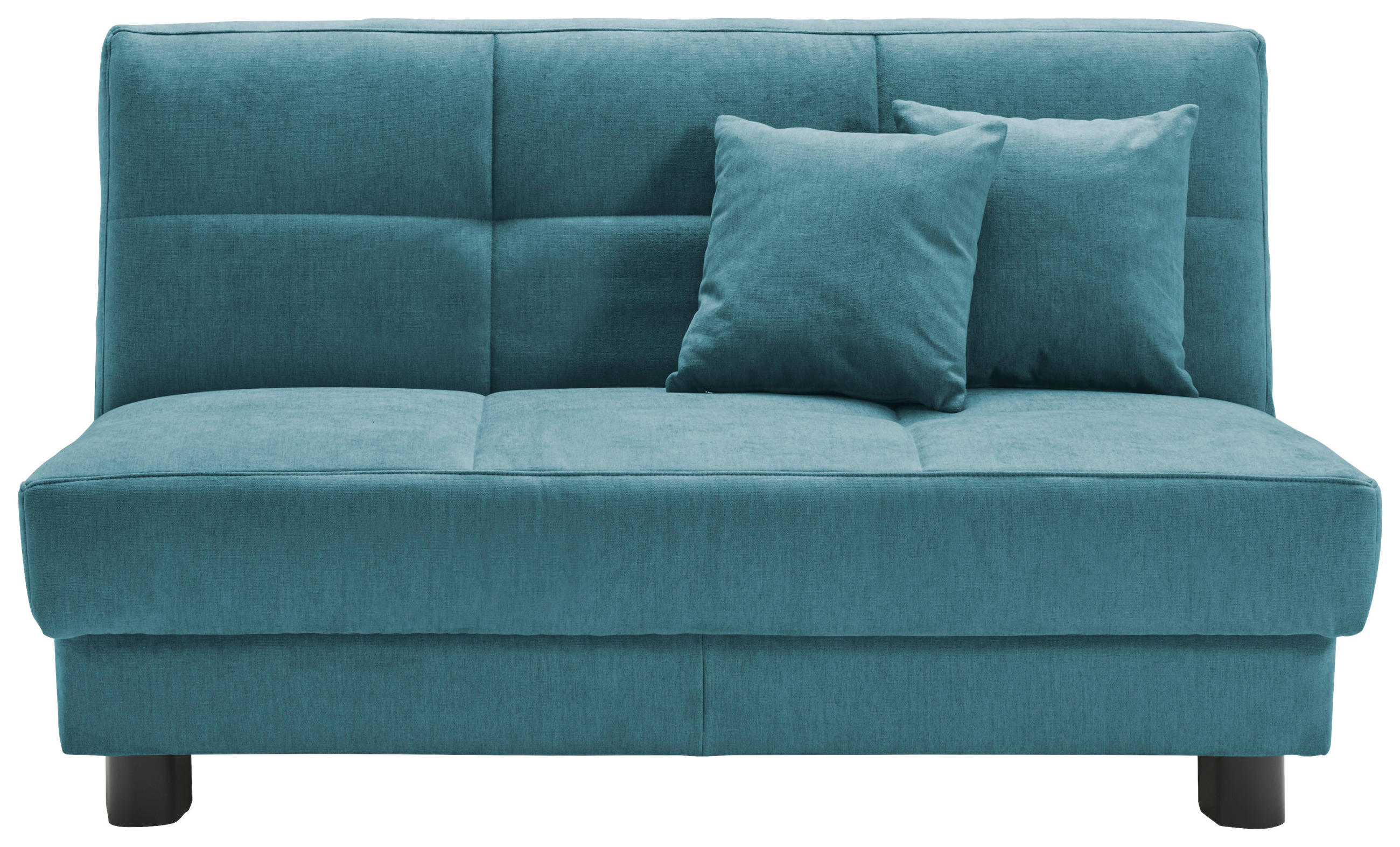 SCHLAFSOFA Mikrovelours Petrol  - Petrol/Schwarz, KONVENTIONELL, Textil/Metall (145/85/100cm) - Carryhome