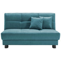 SCHLAFSOFA Mikrovelours Petrol  - Petrol/Schwarz, KONVENTIONELL, Textil/Metall (145/85/100cm) - Carryhome