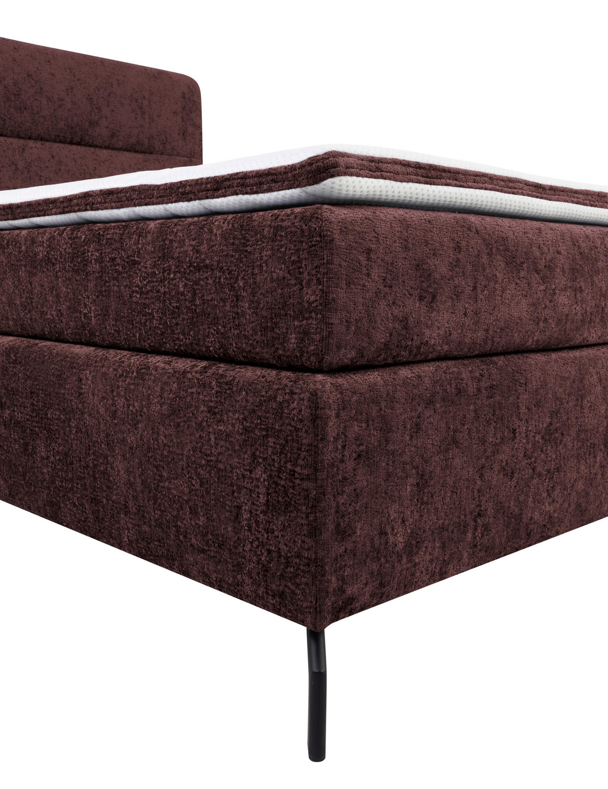 BOXSPRINGBETT 160/200 cm  in Dunkelrot  - Schwarz/Dunkelrot, Design, Textil/Metall (160/200cm) - Esposa
