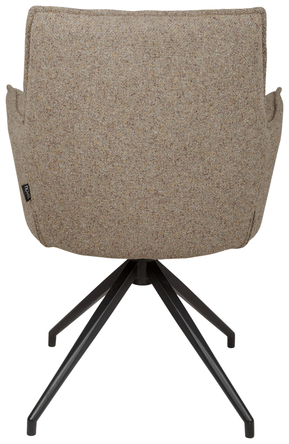 ARMLEHNSTUHL  Sitzfläche 360° drehbar, automatische Rückholfunktion Leinenoptik  Schwarz, Taupe  - Taupe/Schwarz, Design, Textil/Metall (59/89,5/63cm) - Novel