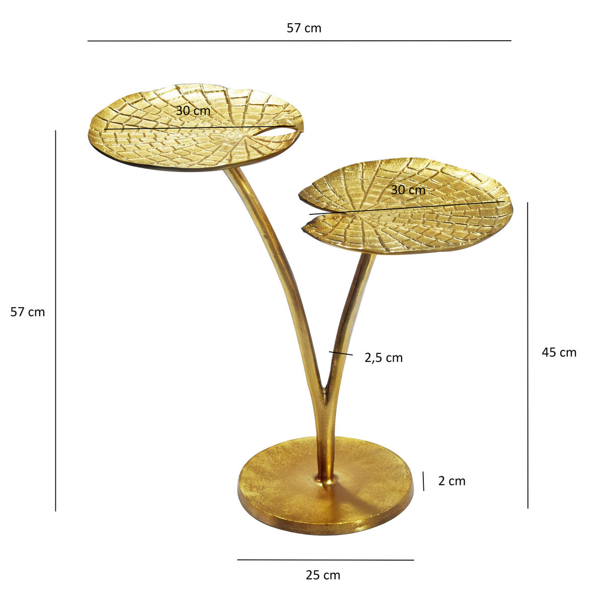 KISASZTAL fém 57/30/57 cm  - aranyszínű, Design, fém (57/30/57cm) - Livetastic