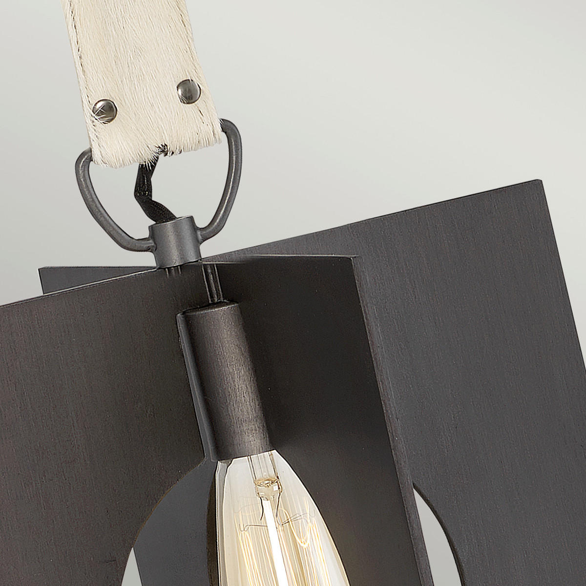 HÄNGELEUCHTE 30/76.6 cm    - Graphitfarben, Design, Leder/Metall (30/76.6cm) - Elstead Lighting
