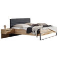 BETTANLAGE - Eichefarben/Schwarz, Design, Holz/Textil (180/200cm) - Dieter Knoll