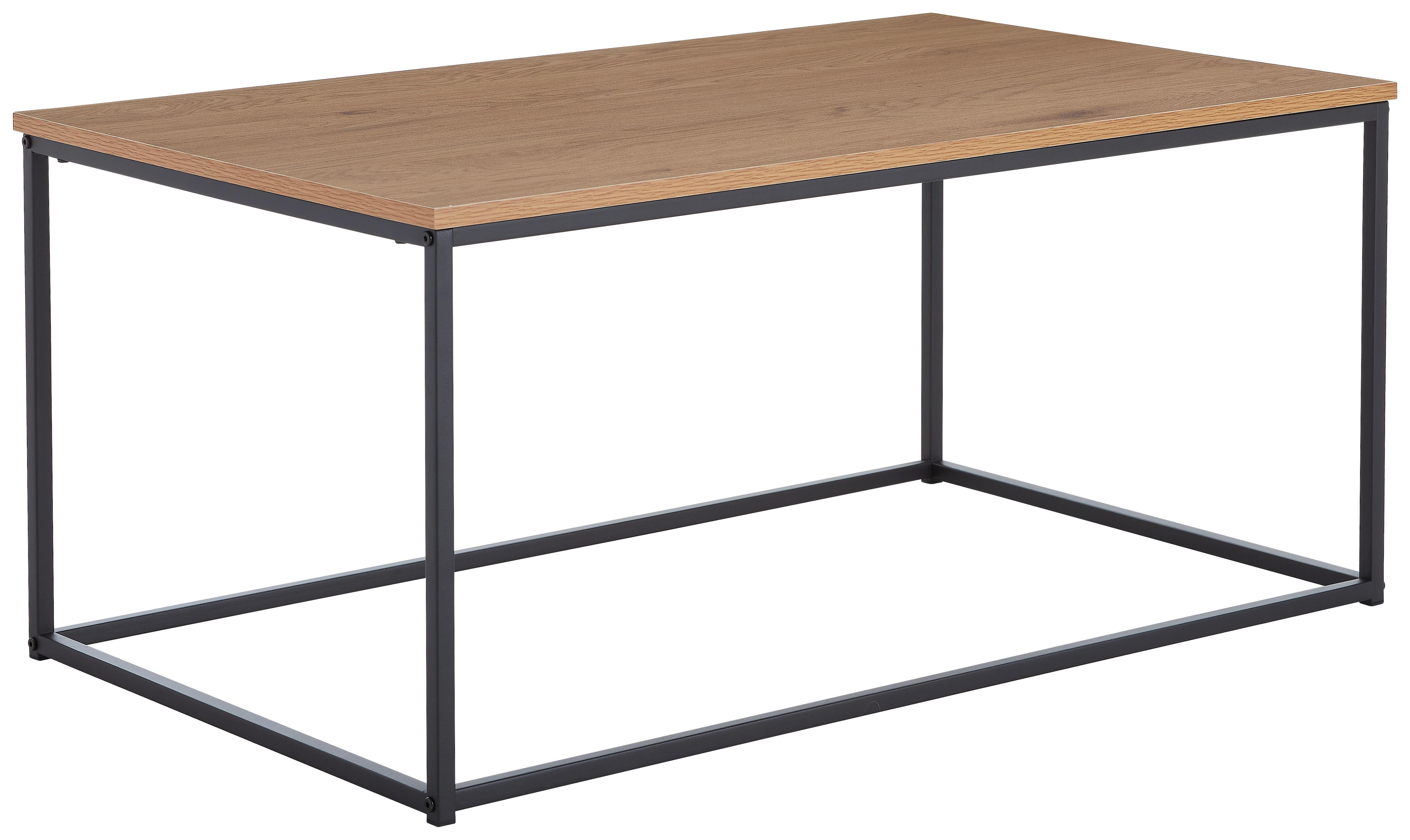 COUCHTISCH in Metall, Holzwerkstoff 100/60/45 cm  - Eichefarben/Schwarz, Konventionell, Holzwerkstoff/Metall (100/60/45cm) - MID.YOU