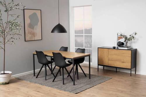 KOMMODE Seaford in 120/82/40 cm - Wildeiche/Schwarz, MODERN, Holzwerkstoff/Metall (120/82/40cm)