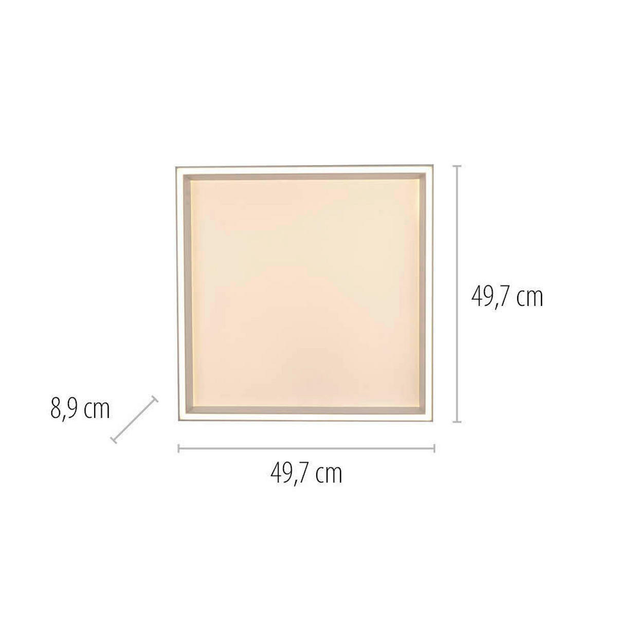 LED-DECKENLEUCHTE 50/50/8.4 cm    - Schwarz, Basics, Kunststoff/Metall (50/50/8.4cm)