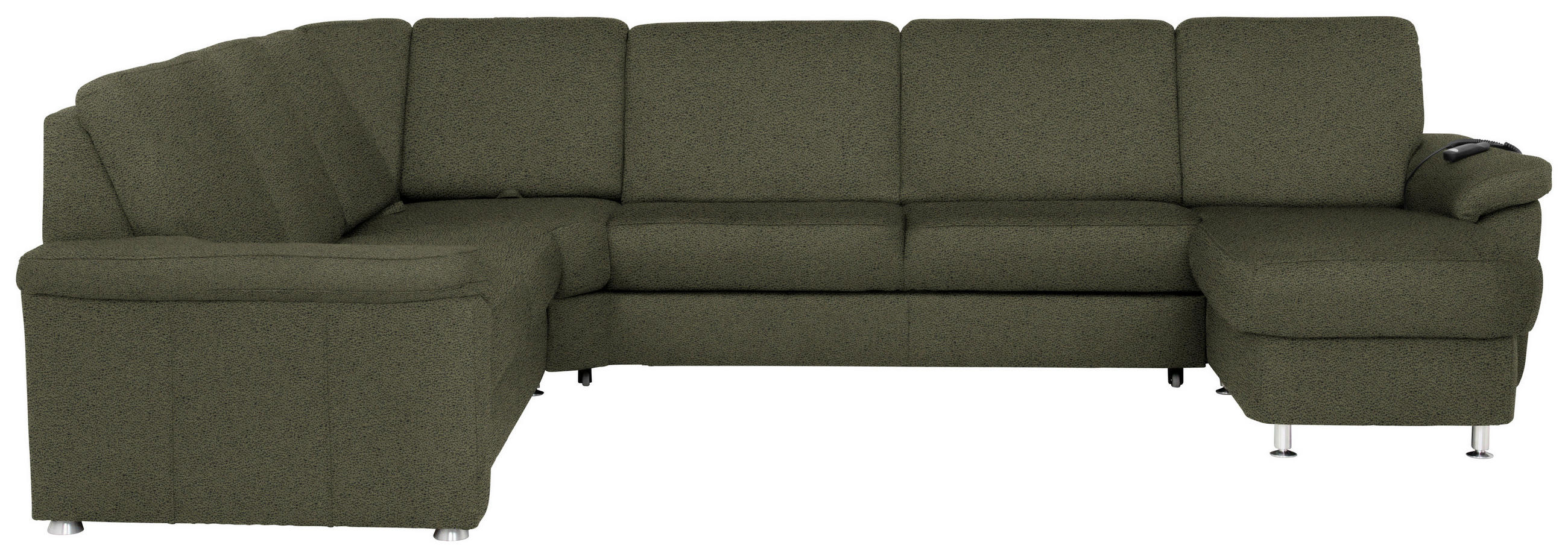WOHNLANDSCHAFT in Flachgewebe Grün  - Chromfarben/Grün, Konventionell, Textil/Metall (240/330/163cm) - Beldomo System