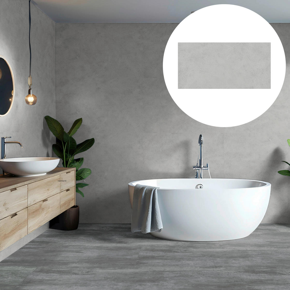 Vinyl für die Wand  - Hellgrau, MODERN, Kunststoff (60/30/0,37cm)