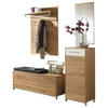 GARDEROBE 5-teilig  in 180/195/40 cm  - Eichefarben/Weiß, Design, Glas/Holz (180/195/40cm)