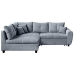 ECKSOFA  in Plüsch Hellgrau  - Hellgrau/Schwarz, KONVENTIONELL, Kunststoff/Textil (175/249cm) - Carryhome