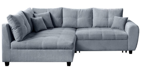 ECKSOFA  in Plüsch Hellgrau  - Hellgrau/Schwarz, KONVENTIONELL, Kunststoff/Textil (175/249cm) - Carryhome