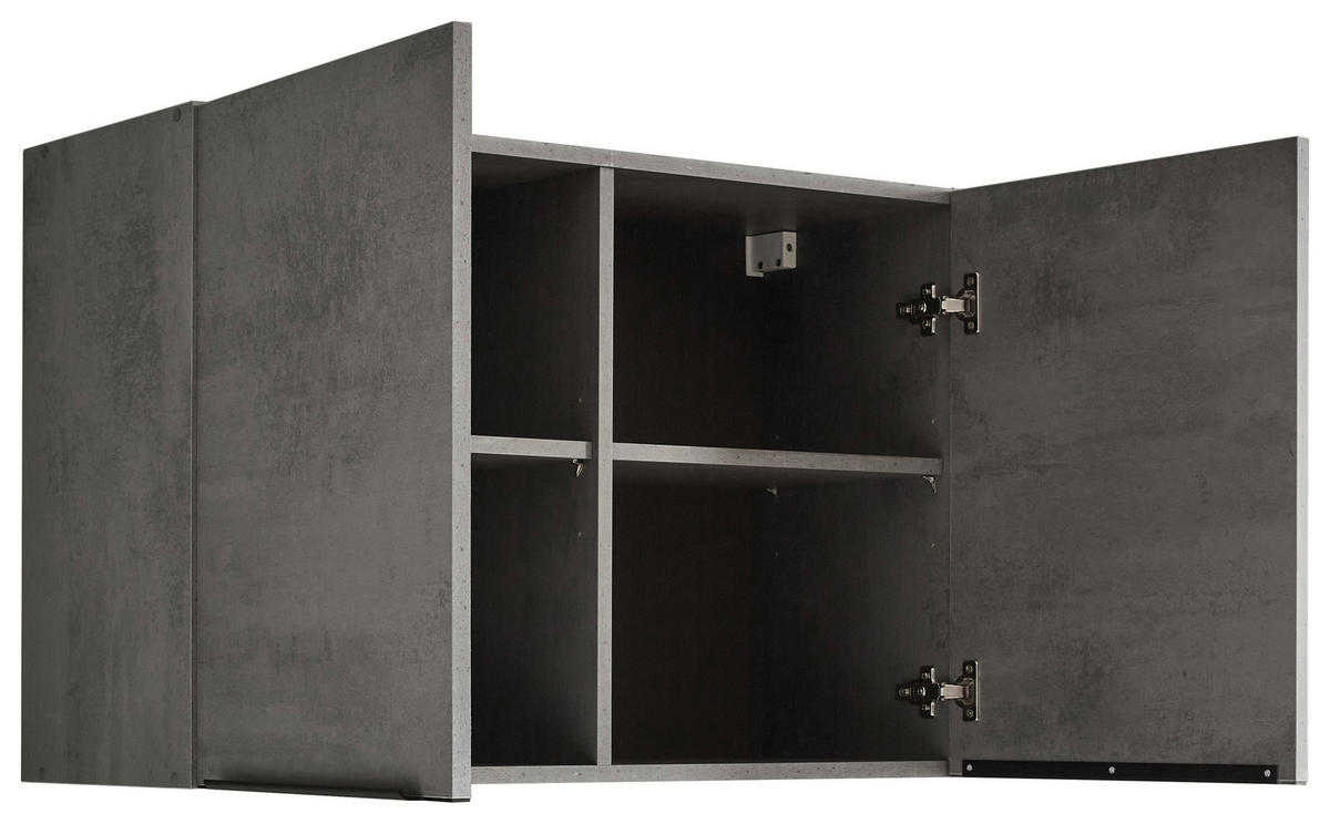 KÜCHENOBERSCHRANK 90/60/35 cm  in Anthrazit  - Anthrazit/Schwarz, Design, Holzwerkstoff/Kunststoff (90/60/35cm) - MID.YOU