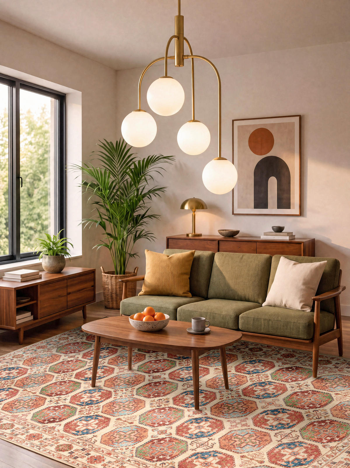 VINTAGE-TEPPICH Living Bathian 160/230 cm  in Creme, Terracotta, Graublau  - Graublau/Terracotta, LIFESTYLE, Kunststoff/Textil (160/230cm) - Lindorug