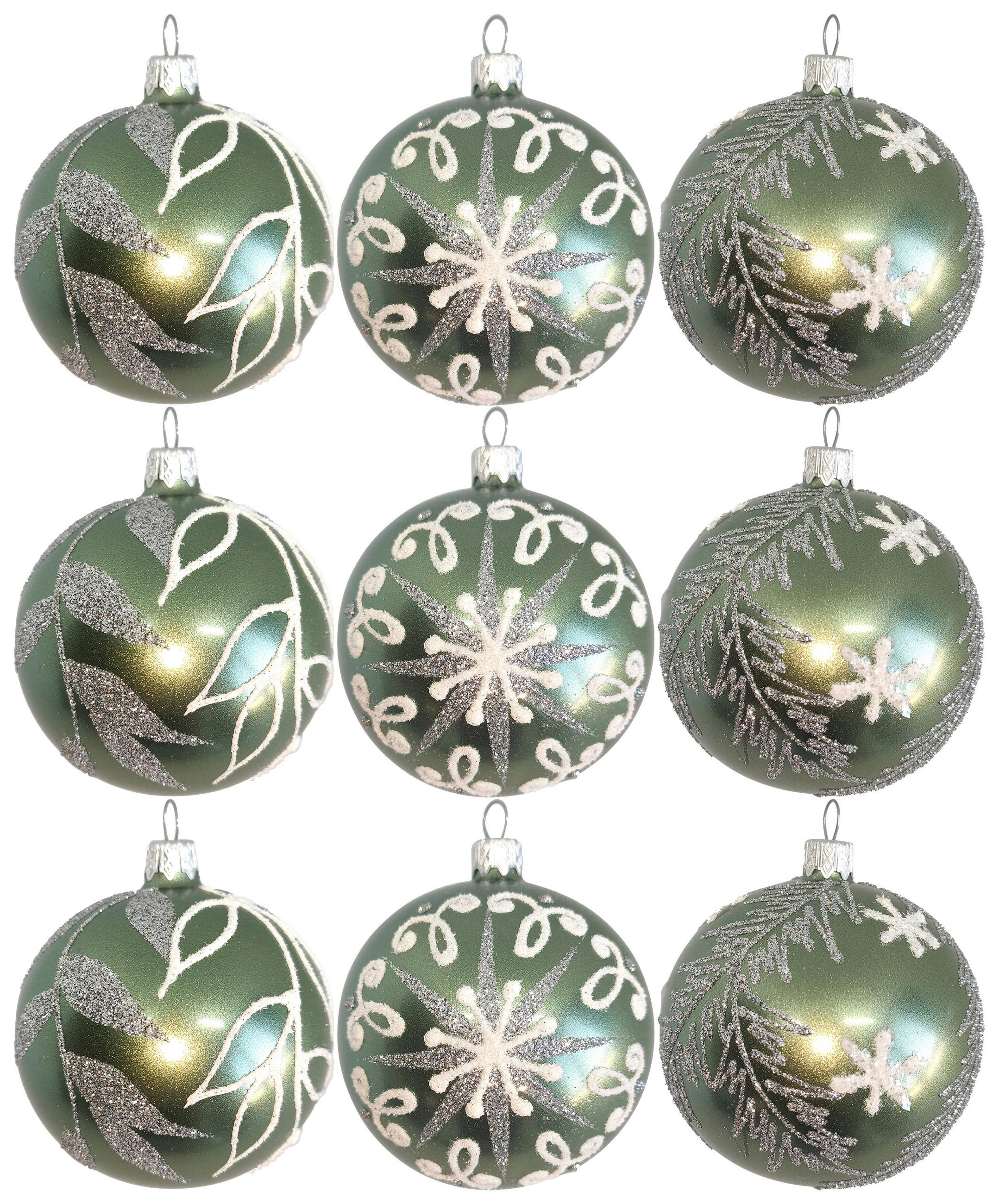 CHRISTBAUMKUGEL-SET 8 cm 9-teilig  - Mintgrün, LIFESTYLE, Glas/Metall (8cm) - X-Mas