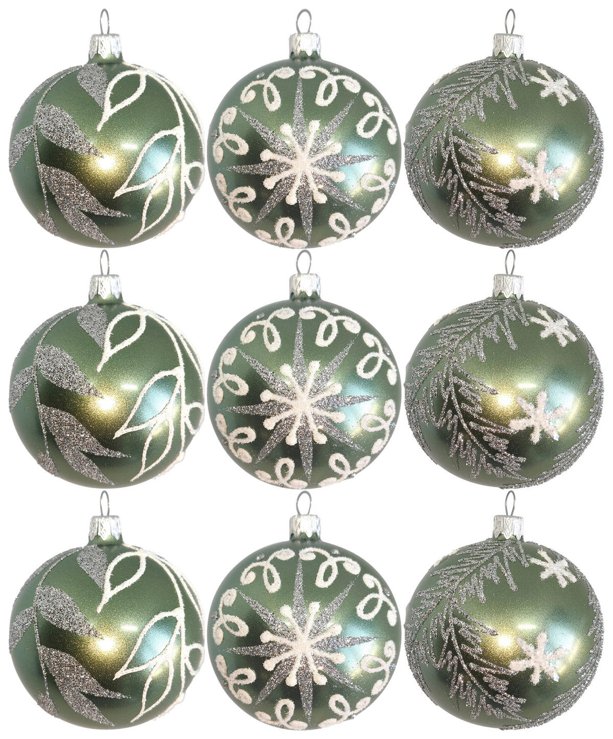 CHRISTBAUMKUGEL-SET 8 cm 9-teilig  - Mintgrün, LIFESTYLE, Glas/Metall (8cm) - X-Mas