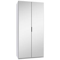 GARDEROB MED VIKDÖRRAR 100/216/58 cm 1-dörrar - vit/svart, Design, trämaterial/glas (100/216/58cm) - Boxxx