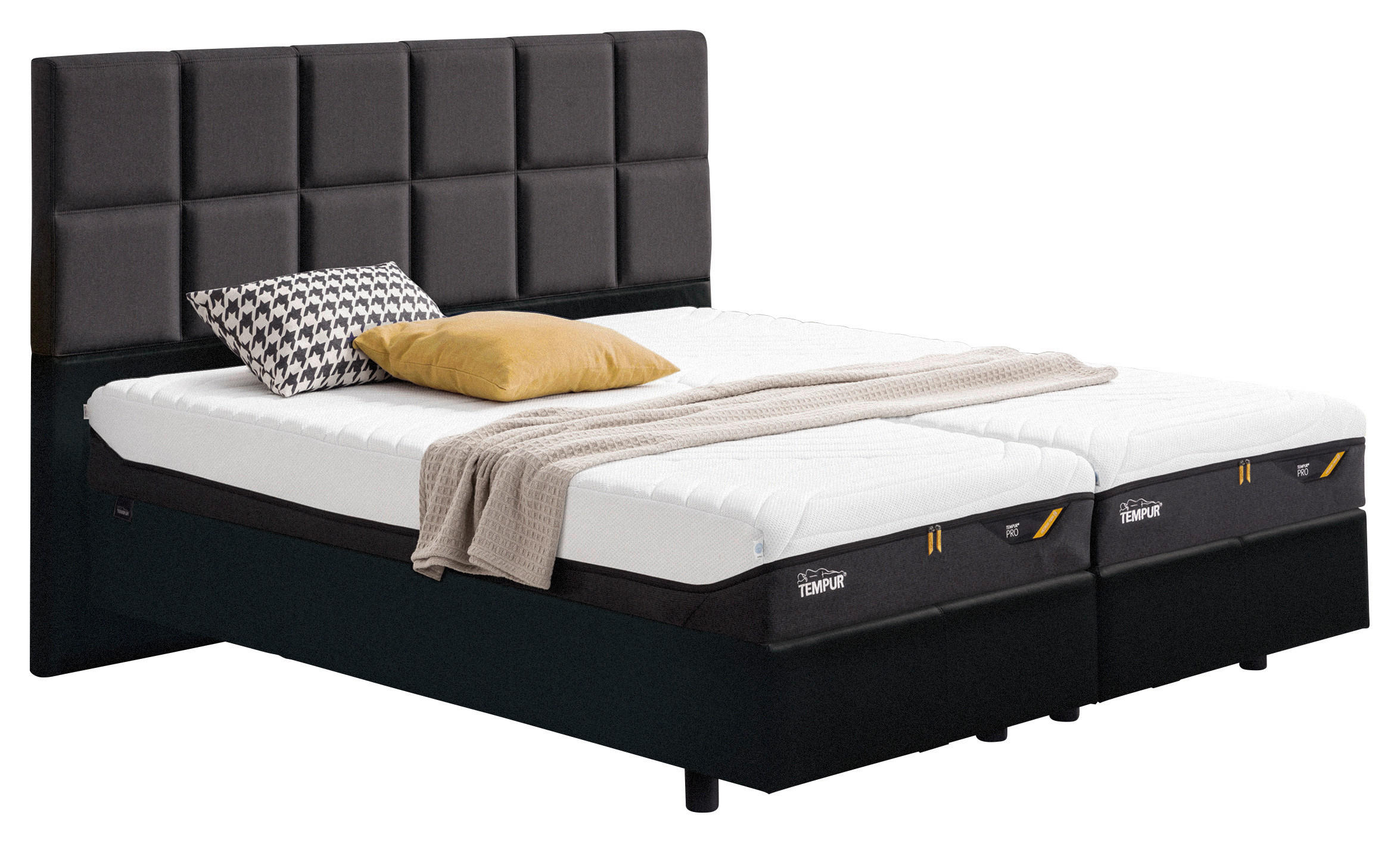BOXSPRINGBETT 180/200 cm  in Anthrazit  - Anthrazit, Konventionell, Textil (180/200cm) - Tempur