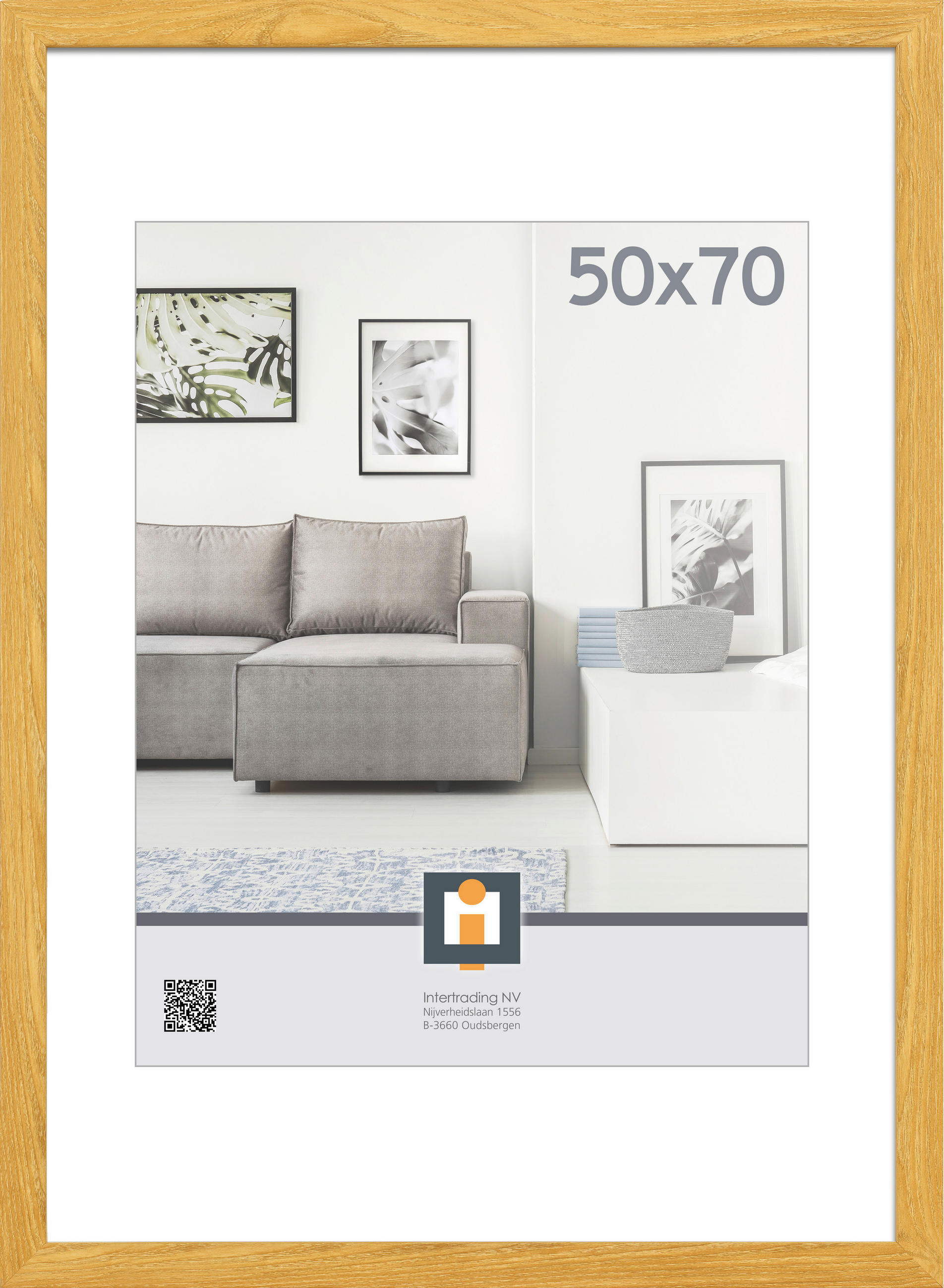 RÁM NA OBRAZY, 1 foto 50 cm x 70 cm - farba duba, Basics, plast/sklo (53/73/1,5cm)