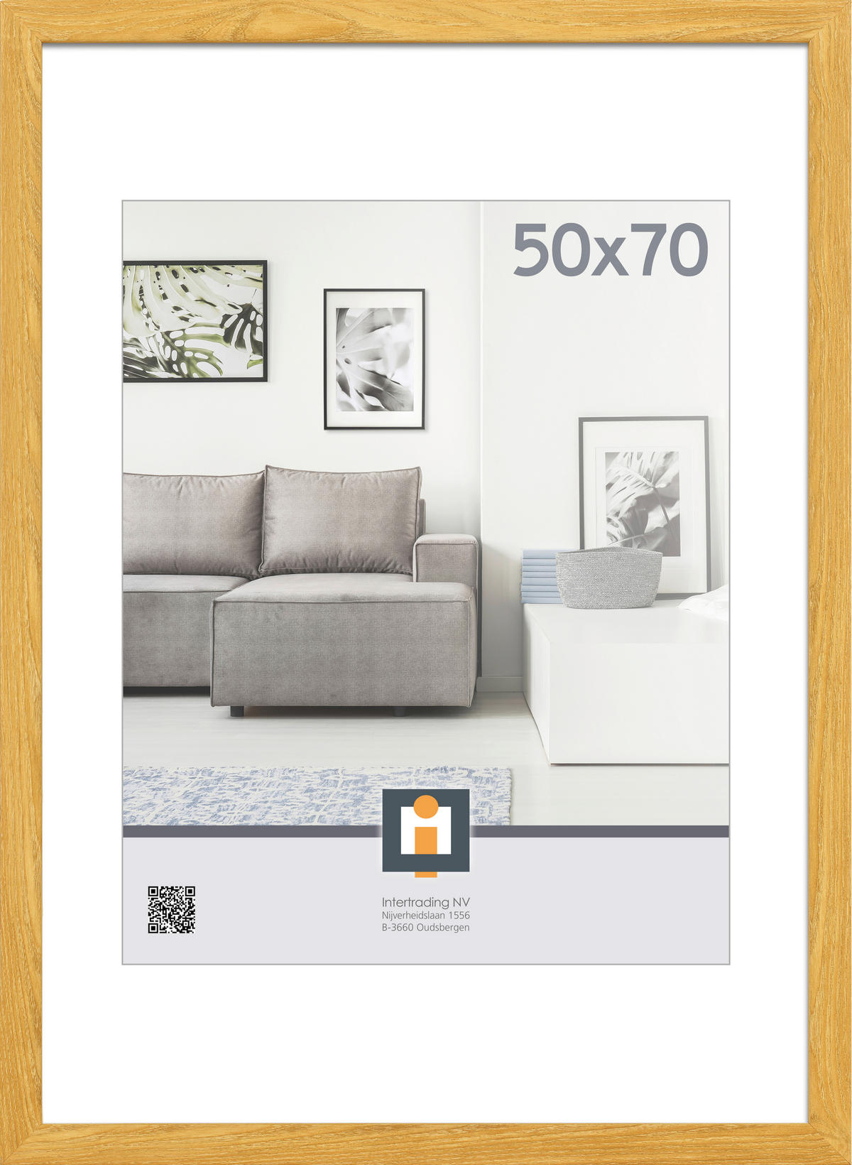 RÁM NA OBRAZY, 1 foto 50 cm x 70 cm - farba duba, Basics, plast/sklo (53/73/1,5cm)
