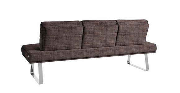 SITZBANK 209/92/78 cm  in Chromfarben, Dunkelbraun  - Chromfarben/Dunkelbraun, Design, Textil/Metall (209/92/78cm) - Dieter Knoll