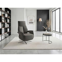 RELAXSESSEL Leder Anthrazit  - Anthrazit/Schwarz, Basics, Leder/Metall (75/115/85cm) - Sit & More
