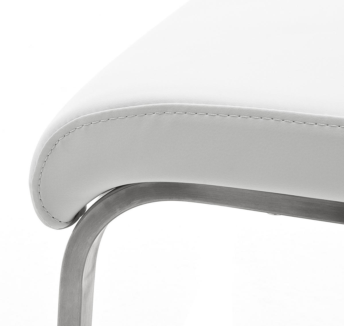 SITZBANK in Metall, Kunststoff Weiss, Edelstahlfarben  - Weiss/Edelstahlfarben, Design, Kunststoff/Metall (155/86/59cm) - Livetastic