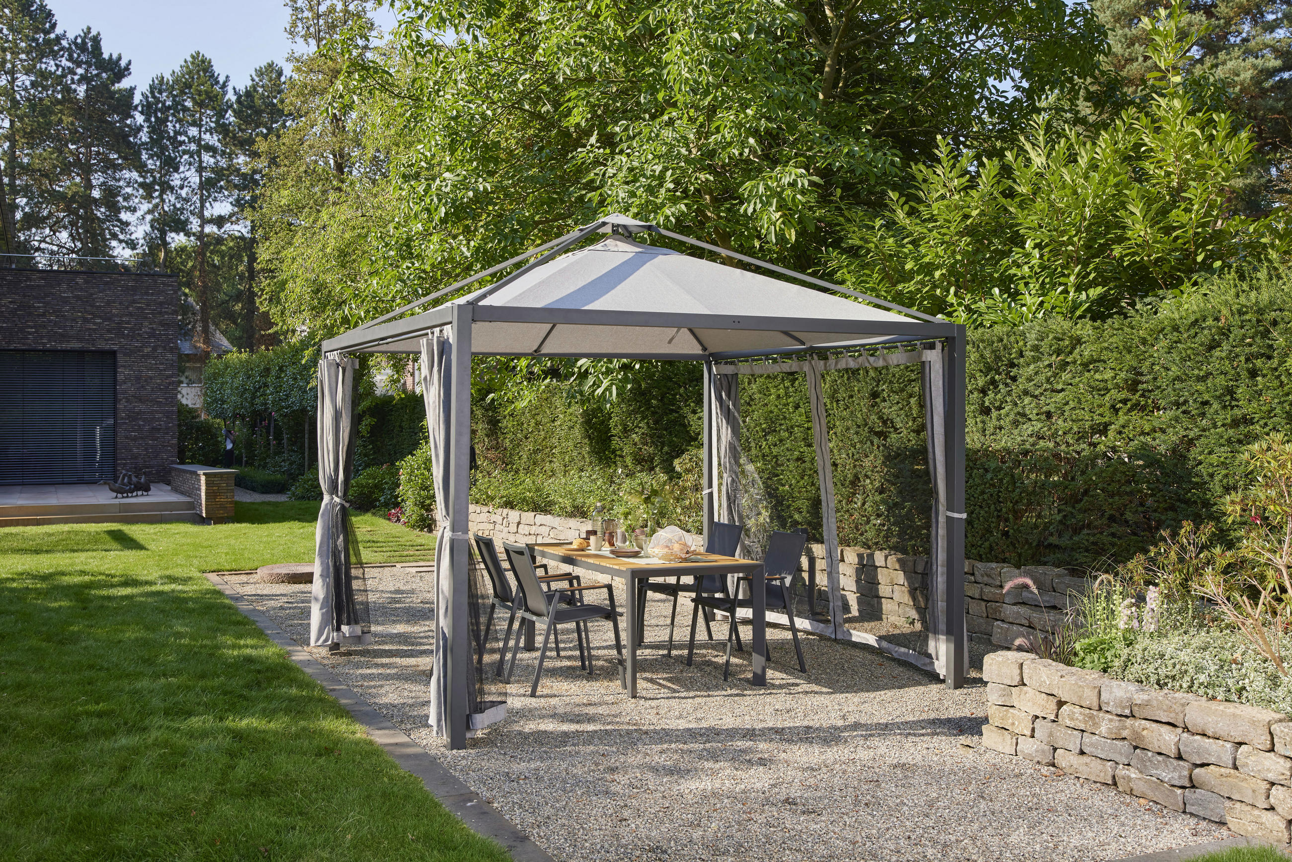 PAVILLON-DACHBEZUG Silbergrau  - Silberfarben, Basics, Textil (300/300cm) - Siena Garden