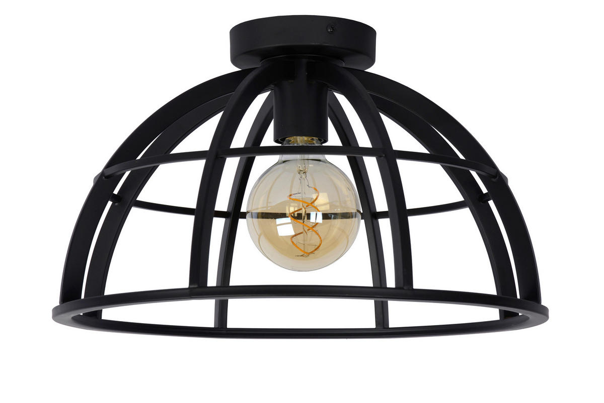 LED-DECKENLEUCHTE Dikra 40/40/24 cm   - Schwarz, KONVENTIONELL, Metall (40/40/24cm) - Lucide
