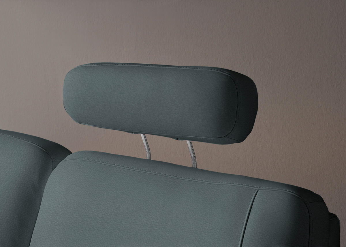 WOHNLANDSCHAFT Echtleder Grau  - Alufarben/Grau, Konventionell, Leder/Metall (239/329/165cm) - Beldomo Premium