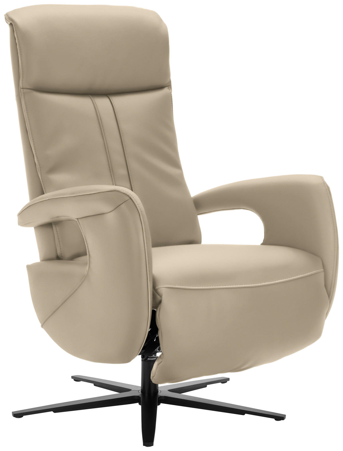RELAXSESSEL in Leder Grau  - Schwarz/Grau, Design, Leder/Metall (71/112/83cm) - Dieter Knoll