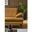 ECKSOFA in Echtleder Currygelb  195/308 cm  - Currygelb/Schwarz, Design, Leder/Metall (195/308cm) - Dieter Knoll