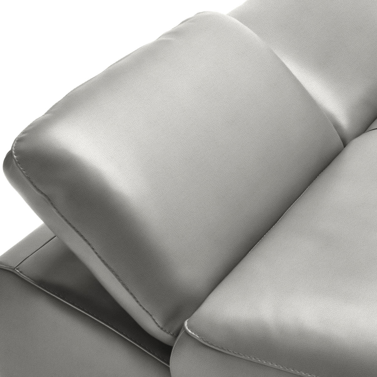 ECKSOFA in Echtleder Grau  183/286 cm  - Schwarz/Grau, Design, Leder/Metall (183/286cm) - Celina Home