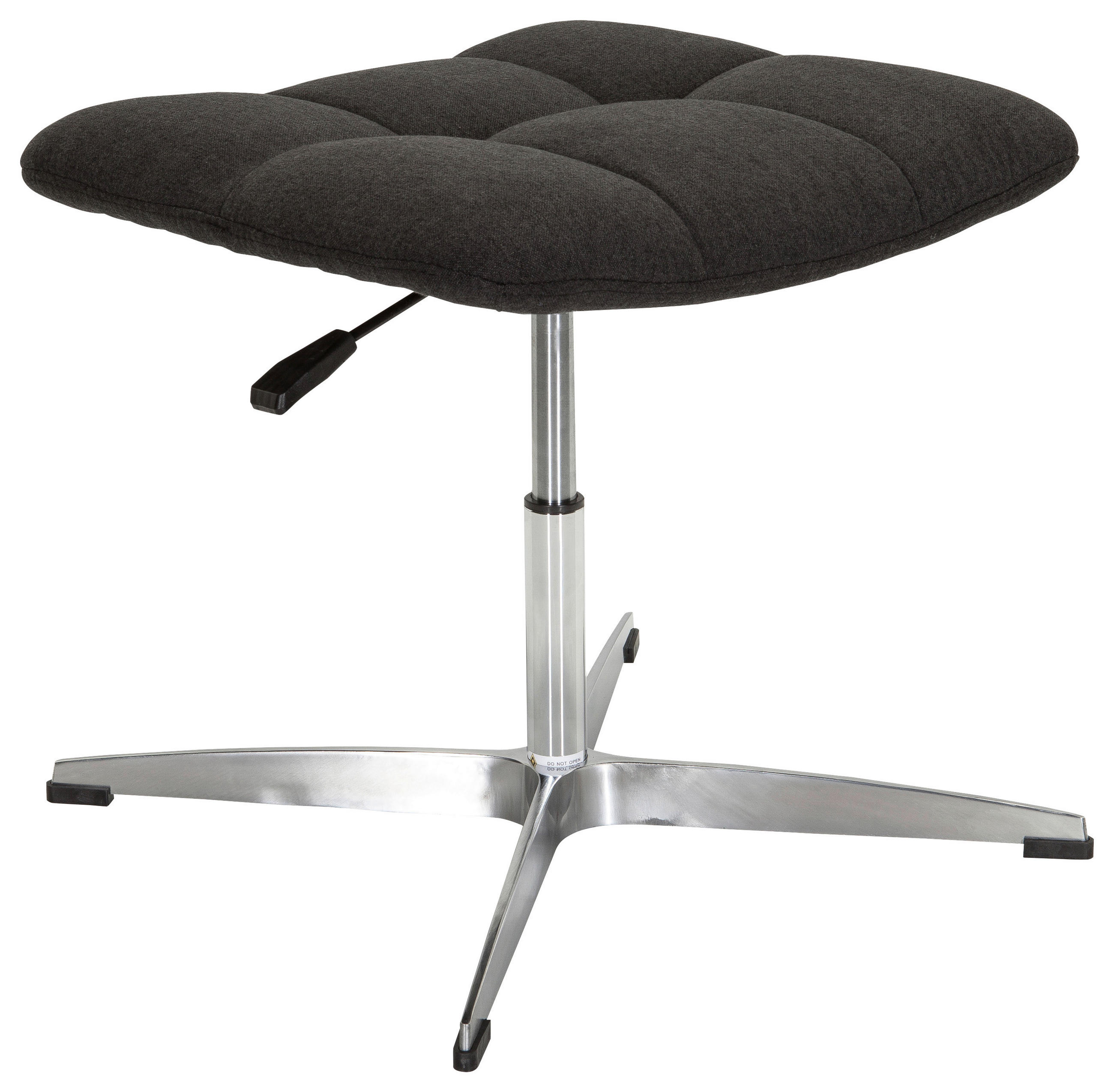 BÜROHOCKER Schwarz  - Silberfarben/Schwarz, MODERN, Textil/Metall (47/49/47cm) - MID.YOU