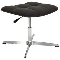 BÜROHOCKER Schwarz  - Silberfarben/Schwarz, MODERN, Textil/Metall (47/49/47cm) - MID.YOU