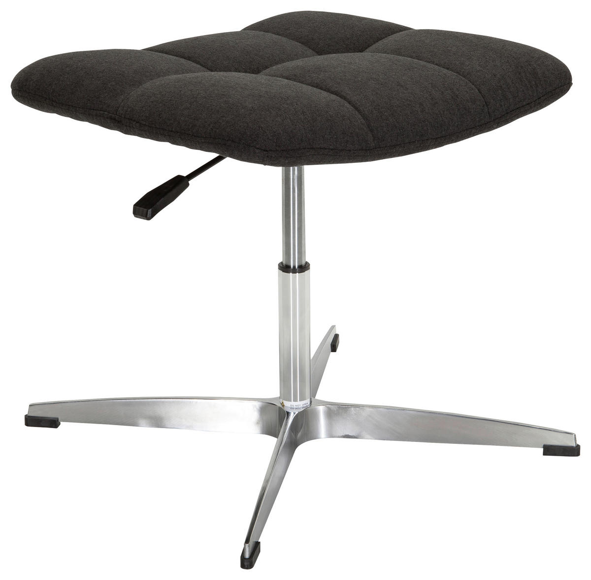 BÜROHOCKER Schwarz  - Silberfarben/Schwarz, MODERN, Textil/Metall (47/49/47cm) - MID.YOU