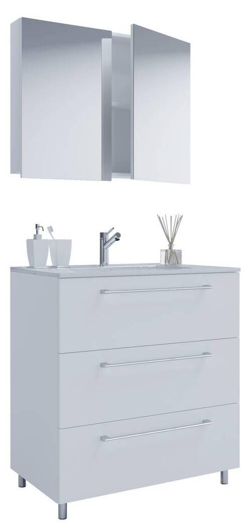 BADRUM 60 cm - vit/aluminiumfärg, Modern, metall/trämaterial (60cm) - MID.YOU