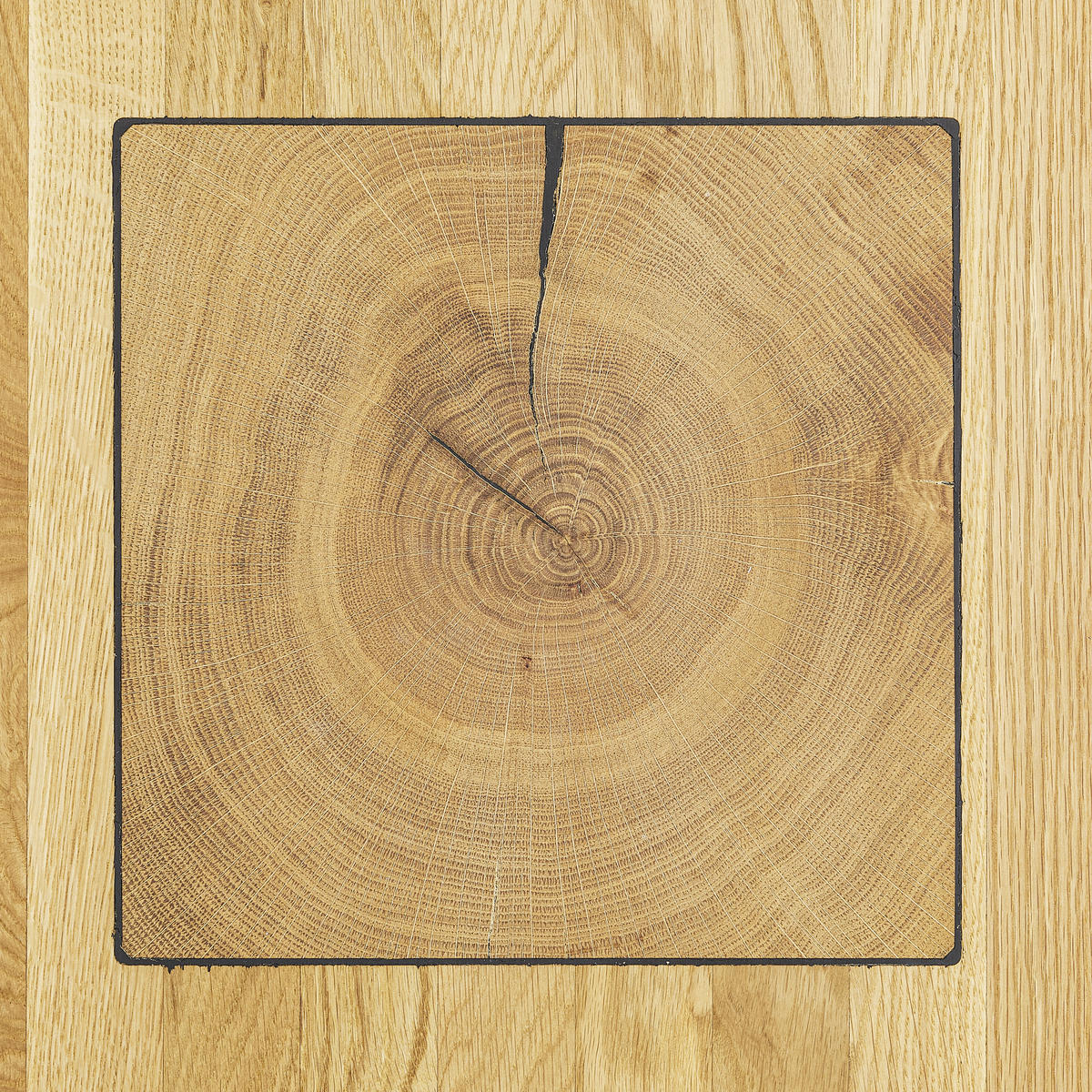 COUCHTISCH Wildeiche massiv, vollmassiv, Hartholz 100/60/41 cm rechteckig Wildeiche  - Wildeiche/Schwarz, Design, Holz/Metall (100/60/41cm) - Johann Jakob