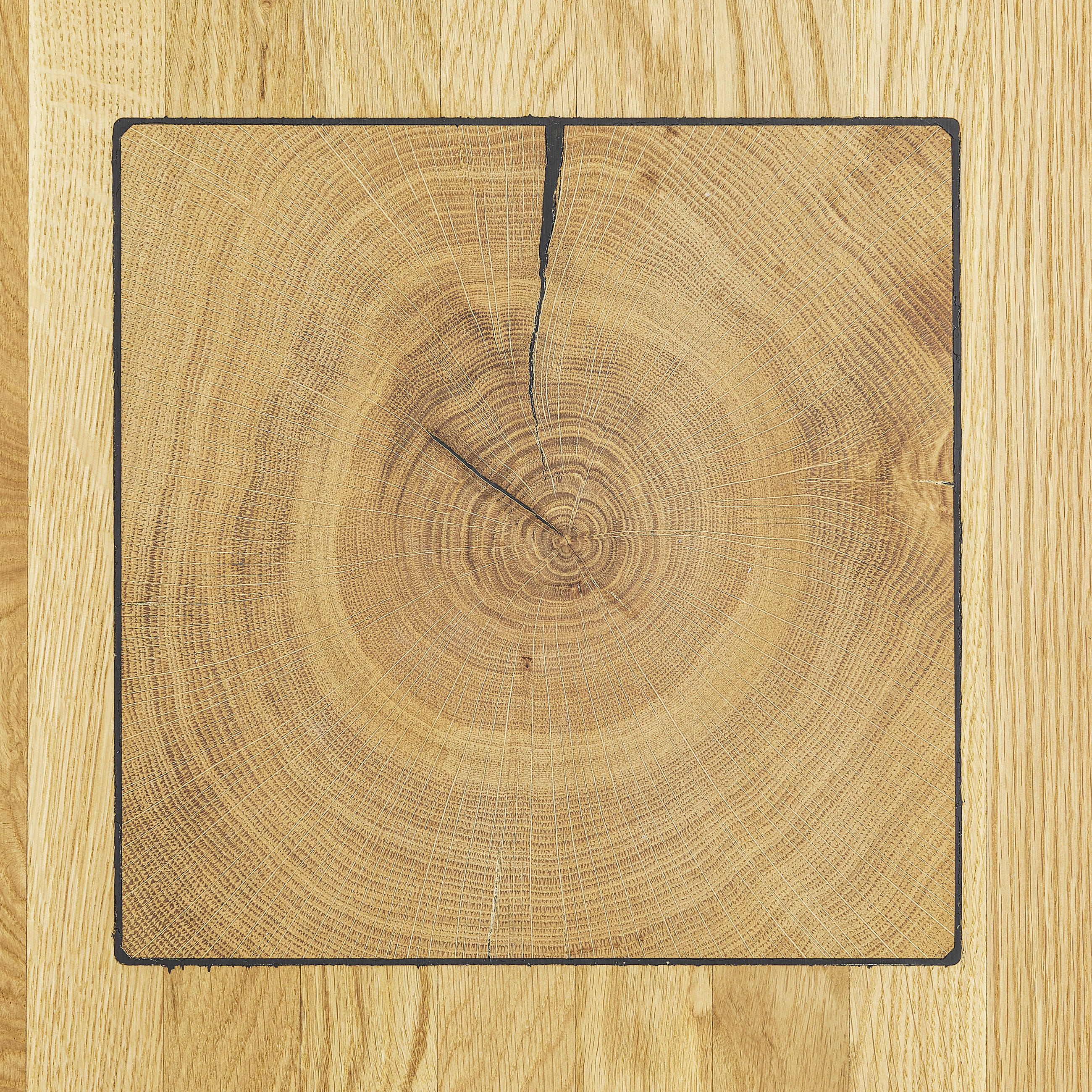 Thumbnail - Johann Jakob Couchtisch, Natur, Schwarz, Metall, Wildeiche, massiv, Hartholz, quadratisch, eckig, Flachrohr, 65x41.5x65 ...