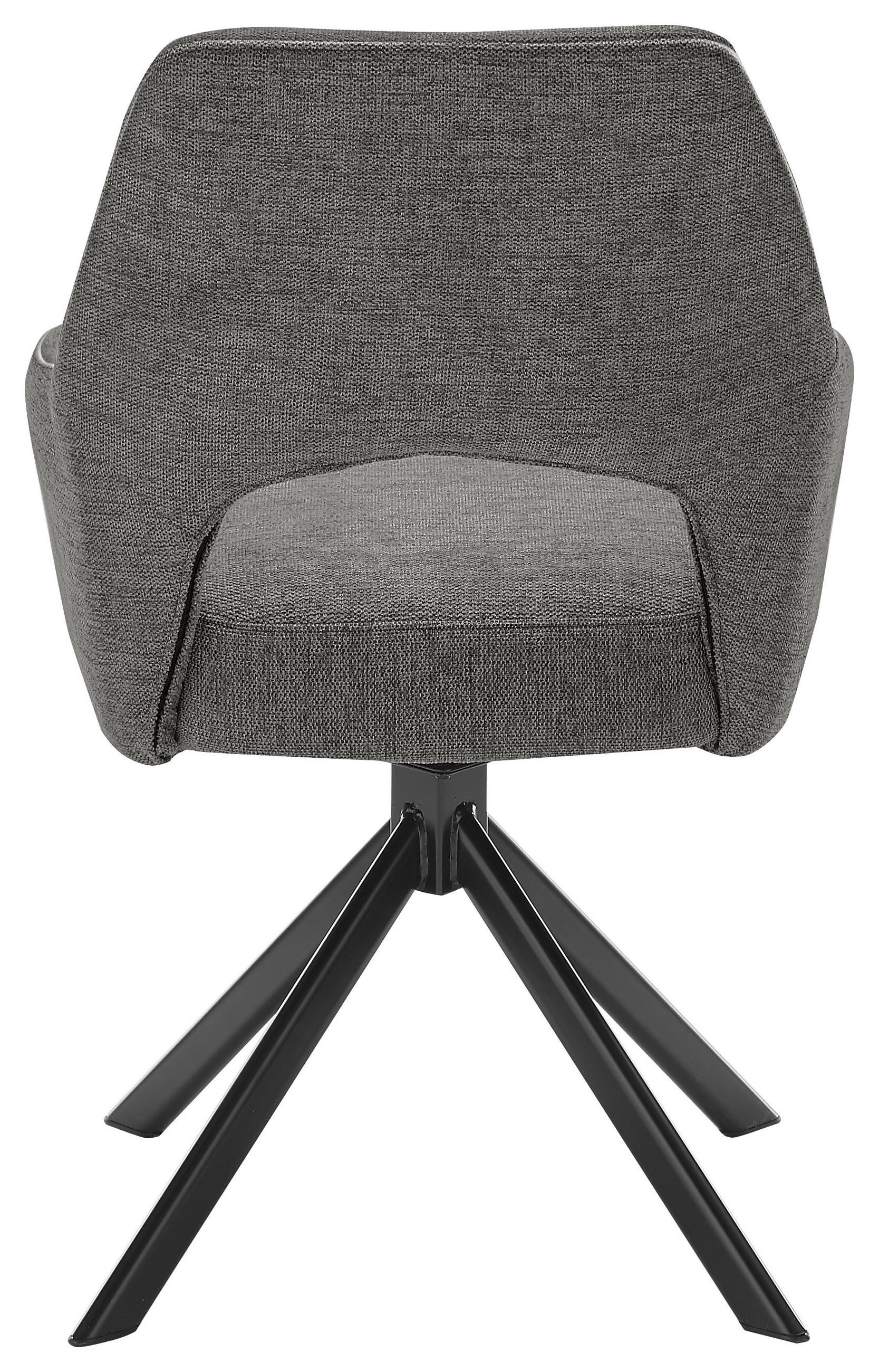 Thumbnail - SetOne by Musterring Armlehnstuhl, Anthrazit, Schwarz, Metall, Textil, Drehkreuz, Stativgestell, 58x89x62 cm, Stoffauswa...