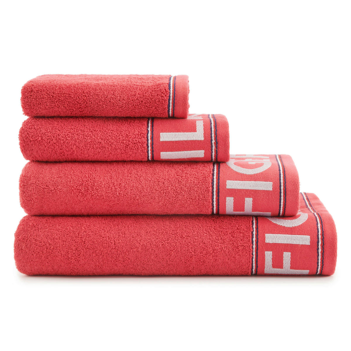 DUSCHTUCH Degree 70/130 cm  - Rot, Basics, Textil (70/130cm) - Tommy Hilfiger